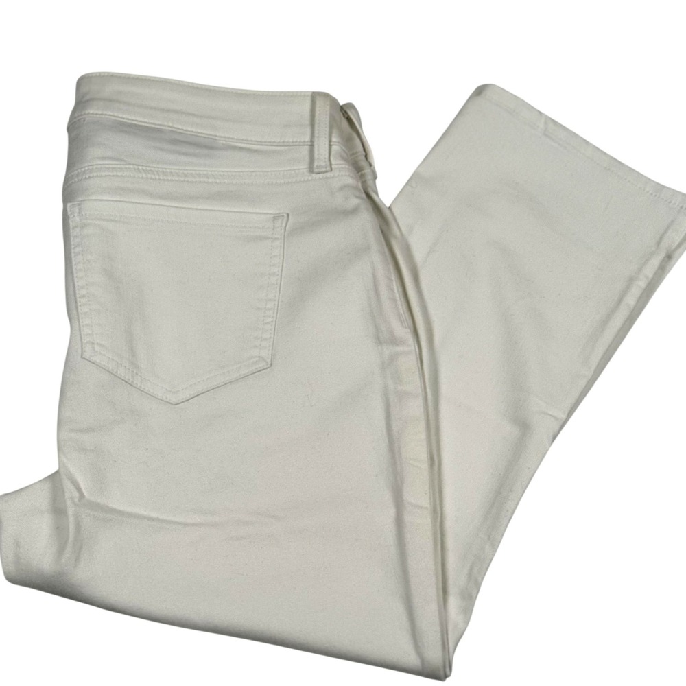 NYDJ Capri Jeans Womens 10‎ White Mid Rise Stretch Denim Cool Embrace Lift Tuck